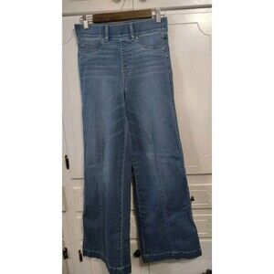 Spanx Jeans Women’s Seamed Front Wide Leg Denim Vintage Indigo Size Small